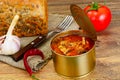 Canned Fish Sprat in Tomato Sauce Royalty Free Stock Photo