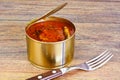 Canned Fish Sprat in Tomato Sauce Royalty Free Stock Photo