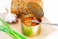 Canned Fish Sprat in Tomato Sauce Royalty Free Stock Photo