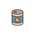 Canned food filled outline icon