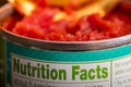 Canned food nutrition Royalty Free Stock Photo
