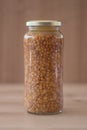 Lentils in a glass jar Royalty Free Stock Photo