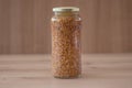 Lentils in a glass jar Royalty Free Stock Photo