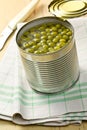 Canned green peas Royalty Free Stock Photo