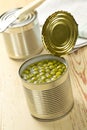 Canned green peas Royalty Free Stock Photo