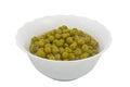 Canned green peas in glass chalice Royalty Free Stock Photo