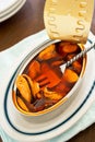 Canned Mussels in Escabeche in Tin Royalty Free Stock Photo