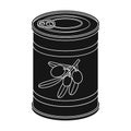 Canned olives in a can.Olives single icon in black style vector symbol stock illustration web.