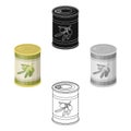 Canned olives in a can.Olives single icon in cartoon,black style vector symbol stock illustration web.