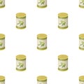 Canned olives in a can.Olives single icon in cartoon style