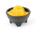 Canned Peaches Black Bowl