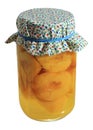Canned peaches jar