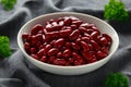 Canned Red Kidney Beans in white bowl Royalty Free Stock Photo