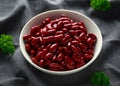 Canned Red Kidney Beans in white bowl Royalty Free Stock Photo