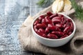 Canned red kidney beans in white bowl Royalty Free Stock Photo