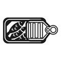 Canned sardines open icon, simple style