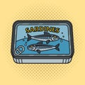 canned sardines pinup pop art vector illustration