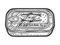 canned sardines sketch raster illustration