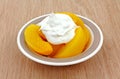 Canned Sliced Peaches Whipped Topping Royalty Free Stock Photo