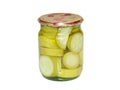 Canned squash in glass jar