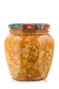 Canned squash in a jar Royalty Free Stock Photo