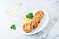 Canned tuna potato patties in a plate