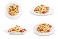 Canned Tuna tomato garlic parsley salad on a white isolated background Royalty Free Stock Photo