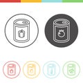 Canned vegetables vector icons in thin line style