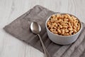 Canned White Cannellini Beans in a Bowl, side view Royalty Free Stock Photo