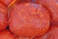 Canned Whole Peeled Tomatoes Close View Royalty Free Stock Photo