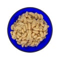 Cannellini beans in blue bowl Royalty Free Stock Photo