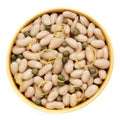 Cannellini Beans with Capers and Lemon Zest Top View Isolated.