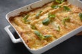 Cannelloni pasta stuffed with spinach, mushrooms,ricotta and sauce bechamel.