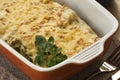 Cannelloni with spinach and ricotta in a pan Royalty Free Stock Photo