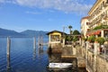 Cannero Riviera lakefront promenade, Lake - lago - Maggiore, Italy.