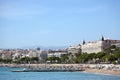 Cannes beach and Carlton International Hotel Royalty Free Stock Photo