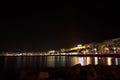 Cannes beach night view, France