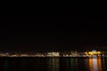 Cannes beach night view, France