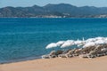 Cannes City Beach At Mediterranean Sea Royalty Free Stock Photo