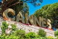 Cannes City Sign Name On Top Of The Old Town