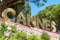 Cannes City Sign Name On Top Of The Old Town