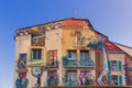 Cannes, France - August 07, 2017: Paintings with scenes from famous movies on the frontage of Central bus station