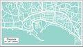 Cannes France City Map in Retro Style. Outline Map.