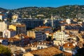 Cannes city center with Carnot quarter seen from old town Castle Hill on French Riviera of Mediterranean Sea in France Royalty Free Stock Photo