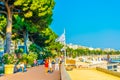 CANNES, FRANCE, JUNE 12, 2017: People are strolling on boulevard de la croisette in cannes, France