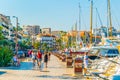 CANNES, FRANCE, JUNE 12, 2017: People are strolling through port in Cannes, France Royalty Free Stock Photo