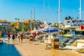 CANNES, FRANCE, JUNE 12, 2017: People are strolling through port in Cannes, France Royalty Free Stock Photo