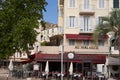 Cannes, France - June 16, 2021 - Quai Saint-Pierre street sunny morning in the Old Port of Cannes
