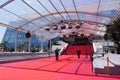 CANNES, FRANCE-MAY 14: Stair of Festival Palace shown on may, 2018 in Cannes, France. The red carpet for the famous