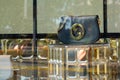 Gucci store windows handbags luxury leather shop from italian designer Royalty Free Stock Photo